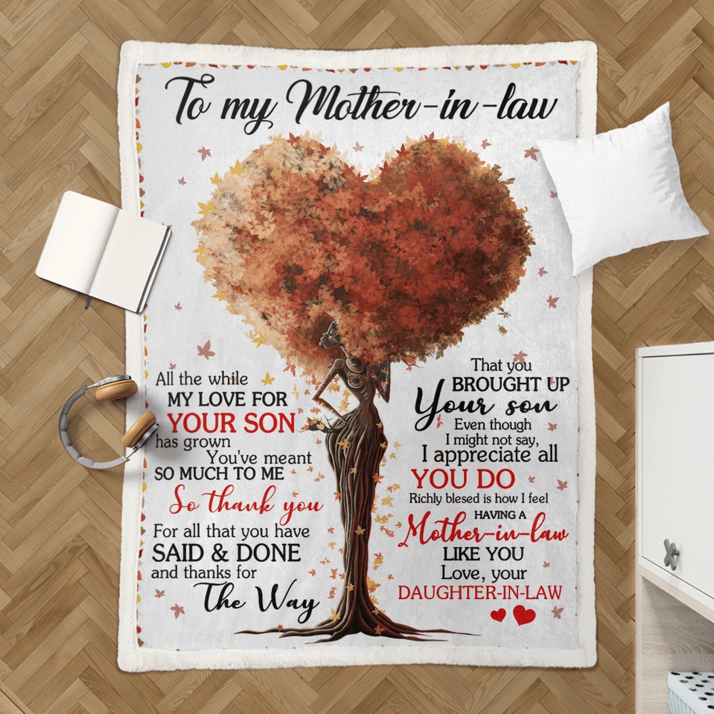 Mother's Day Mother In Law Blanket For Black Mother In Law Art Fleece Blanket, Blankets For Mothers Day