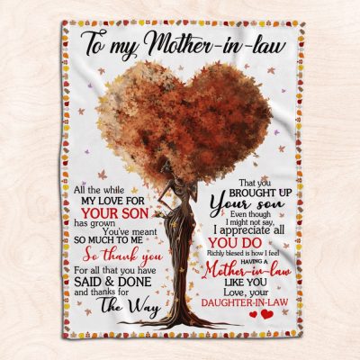 Mother's Day Mother In Law Blanket For Black Mother In Law Art Fleece Blanket, Blankets For Mothers Day