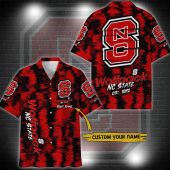 NC State Wolfpack Aloha Hawaiian Shirt Custom Your Name, NCAA Hawaiian Shirt