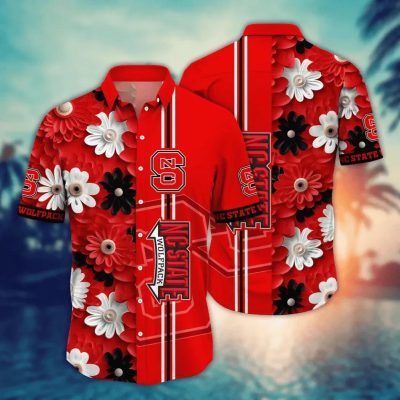 NC State Wolfpack Style Hot Trending Summer NCAA Flower Aloha Hawaiian Shirt, NCAA Hawaiian Shirt