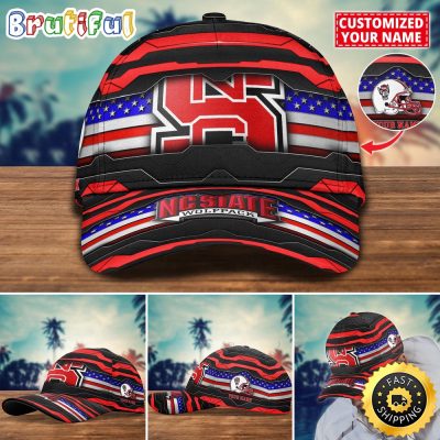 NCAA NC State Wolfpack Baseball Cap Flag Custom Name Cap