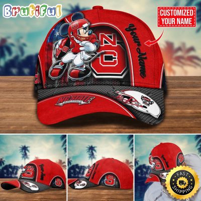 NCAA NC State Wolfpack Baseball Cap Mickey Mouse Custom Cap For Fans