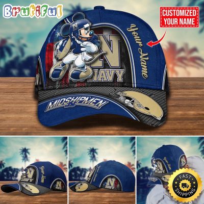 NCAA Navy Midshipmen Baseball Cap Mickey Mouse Custom Cap For Fans