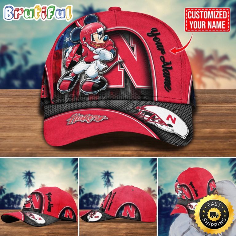 NCAA Nebraska Cornhuskers Baseball Cap Mickey Mouse Custom Cap For Fans