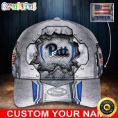 NCAA Pittsburgh Panthers Baseball Cap Silver Metalic Pattern Baseball Cap