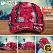 NCAA Rutgers Scarlet Knights Baseball Cap Flag Flower Custom Name Cap