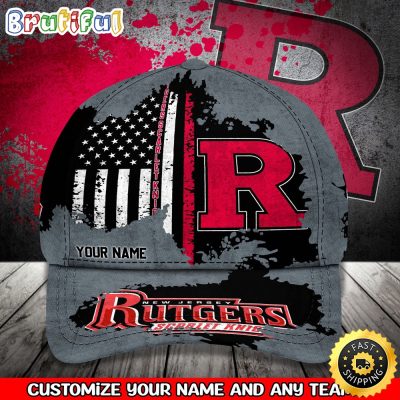NCAA Rutgers Scarlet Knights Baseball Cap Your Name Custom Baseball Cap