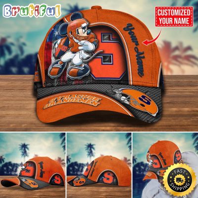NCAA Syracuse Orange Baseball Cap Mickey Mouse Custom Cap For Fans