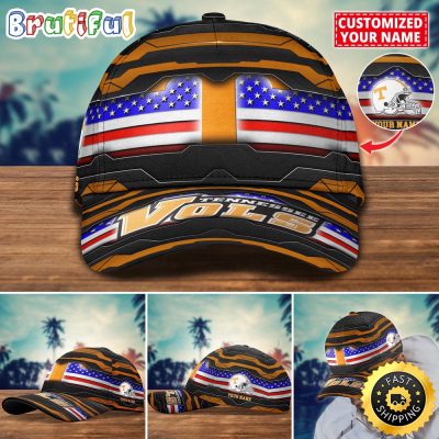 NCAA Tennessee Volunteers Baseball Cap Flag Custom Name Cap