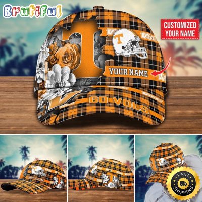 NCAA Tennessee Volunteers Baseball Cap Flower Custom Name Cap