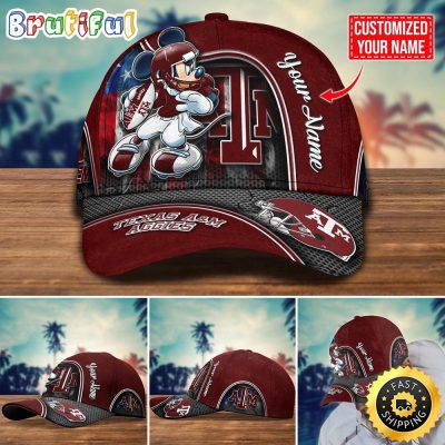 NCAA Texas A&ampM Aggies Baseball Cap Mickey Mouse Custom Cap For Fans