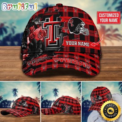 NCAA Texas Tech Red Raiders Baseball Cap Flower Custom Name Cap