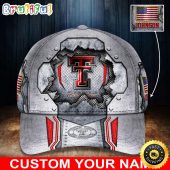 NCAA Texas Tech Red Raiders Baseball Cap Silver Metalic Pattern Baseball Cap