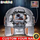 NCAA UTSA Roadrunners Baseball Cap Silver Metalic Pattern Baseball Cap