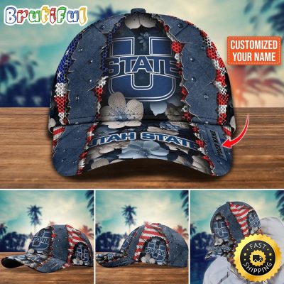 NCAA Utah State Aggies Baseball Cap Custom Cap For Fans