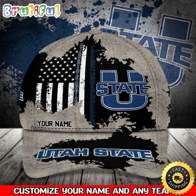 NCAA Utah State Aggies Baseball Cap Your Name Custom Baseball Cap