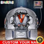 NCAA Virginia Cavaliers Baseball Cap Silver Metalic Pattern Baseball Cap