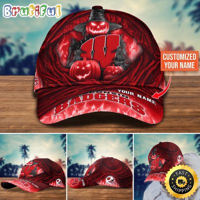 NCAA Wisconsin Badgers Baseball Cap Halloween Custom Cap For Fans