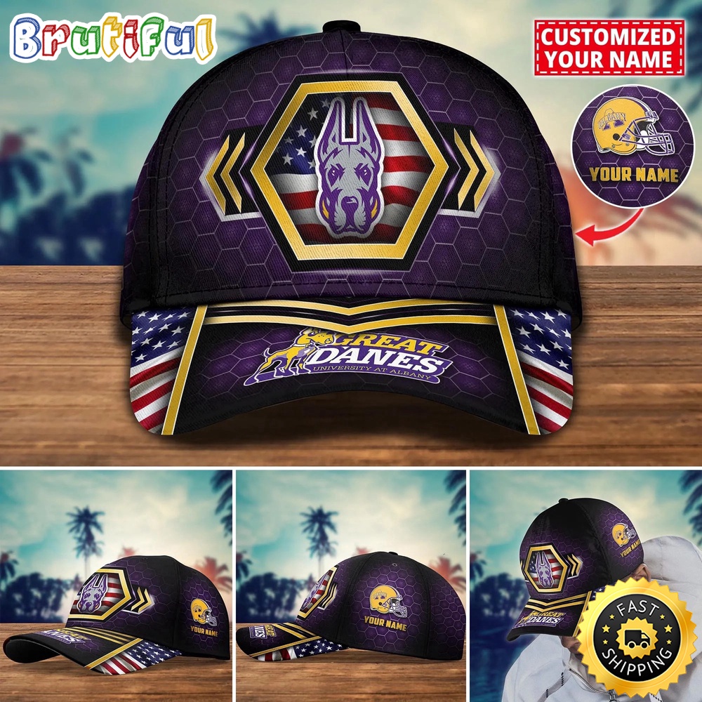 NCAA Albany Great Danes Baseball Cap Best Trending Custom Name Cap
