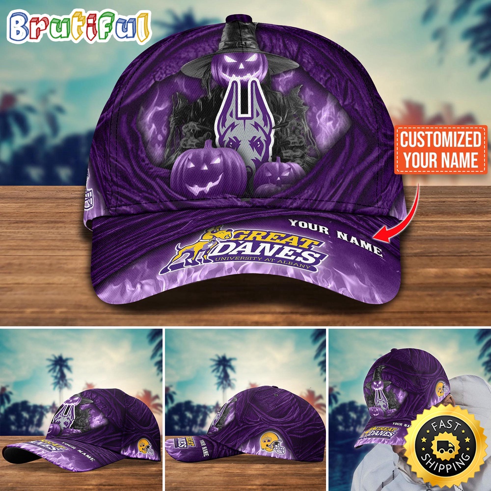 NCAA Albany Great Danes Baseball Cap Halloween Custom Cap For Fans