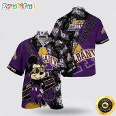 NCAA Albany Great Danes Hawaiian Shirt Mickey And Floral Pattern