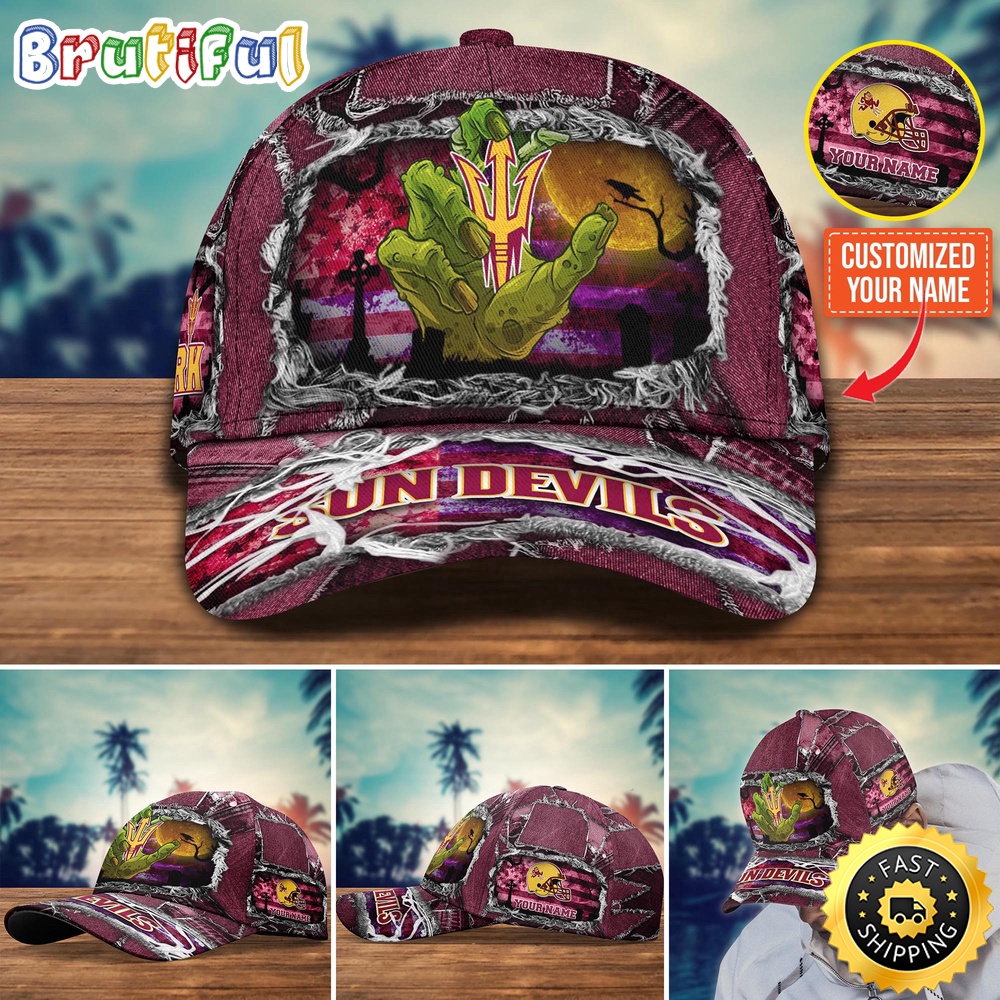 NCAA Arizona State Sun Devils Baseball Cap Halloween Custom Name Cap