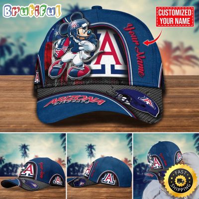 NCAA Arizona Wildcats Baseball Cap Mickey Mouse Custom Cap For Fans