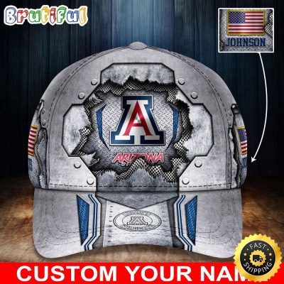 NCAA Arizona Wildcats Baseball Cap Silver Metalic Pattern Baseball Cap