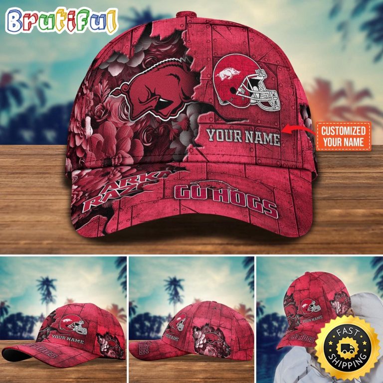 NCAA Arkansas Razorbacks Baseball Cap Custom Hat For Fans