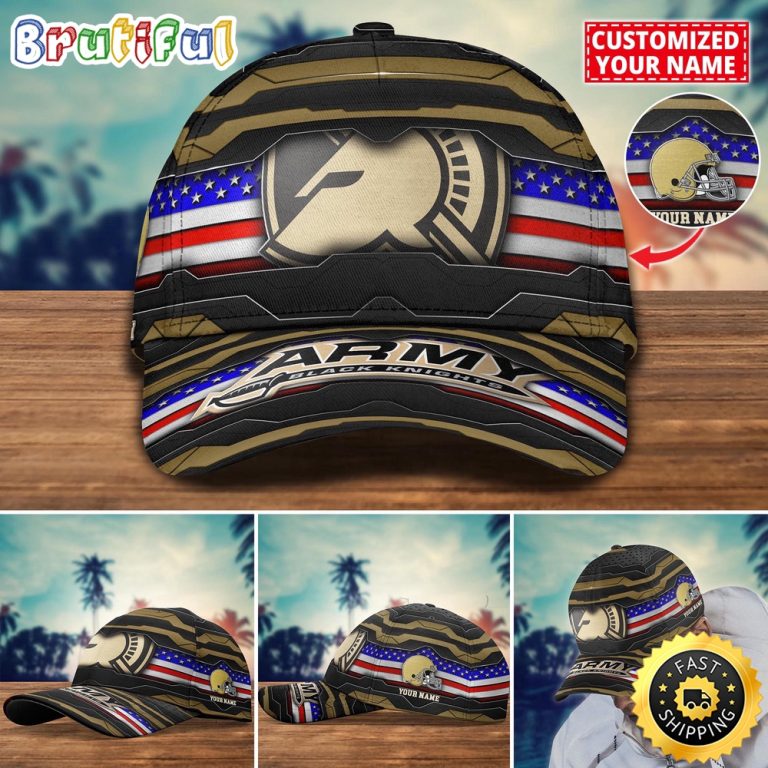 NCAA Army Black Knights Baseball Cap Flag Custom Name Cap