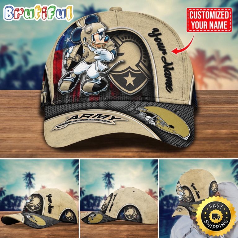NCAA Army Black Knights Baseball Cap Mickey Mouse Custom Cap For Fans