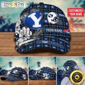 NCAA BYU Cougars Baseball Cap Flower Custom Name Cap