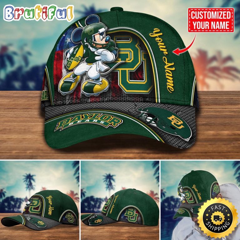 NCAA Baylor Bears Baseball Cap Mickey Mouse Custom Cap For Fans