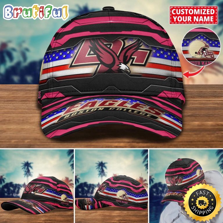 NCAA Boston College Eagles Baseball Cap Flag Custom Name Cap