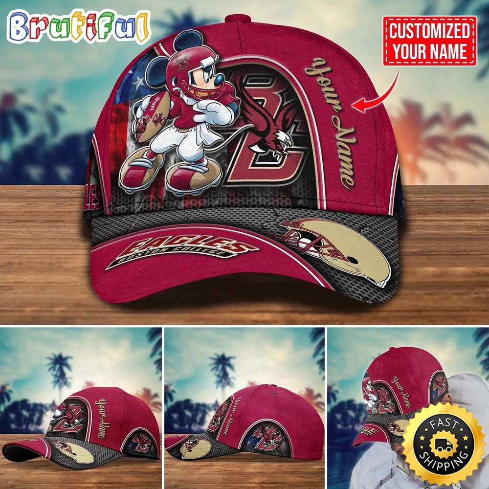 NCAA Boston College Eagles Baseball Cap Mickey Mouse Custom Cap For Fans