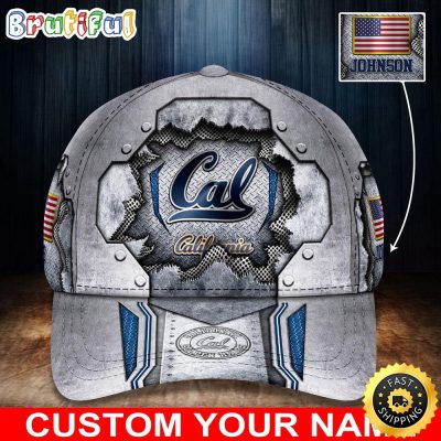 NCAA California Golden Bears Baseball Cap Silver Metalic Pattern Baseball Cap