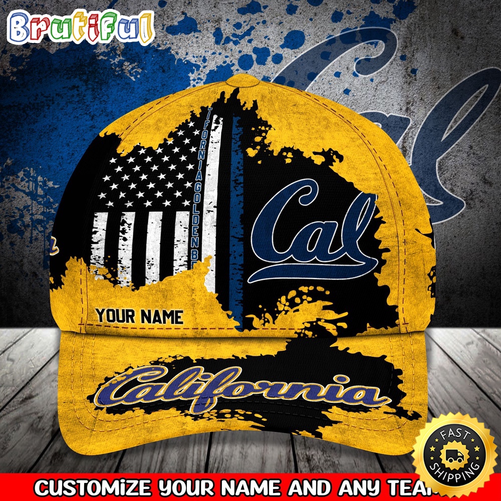 NCAA California Golden Bears Baseball Cap Your Name Custom Baseball Cap NCAA California Golden Bears Baseball Cap Your Name Custom Baseball Cap