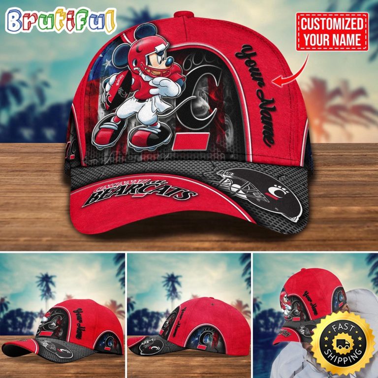 NCAA Cincinnati Bearcats Baseball Cap Mickey Mouse Custom Cap For Fans