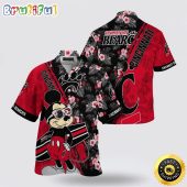 NCAA Cincinnati Bearcats Hawaiian Shirt Mickey And Floral Pattern
