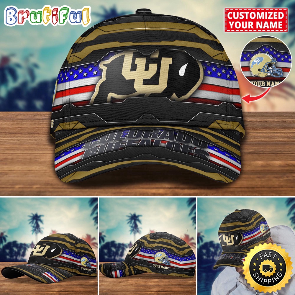 NCAA Colorado Buffaloes Baseball Cap Flag Custom Name Cap NCAA Colorado Buffaloes Baseball Cap Flag Custom Name Cap