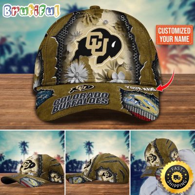 NCAA Colorado Buffaloes Baseball Cap Flag Flower Custom Name Cap