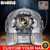 NCAA Colorado Buffaloes Baseball Cap Silver Metalic Pattern Baseball Cap
