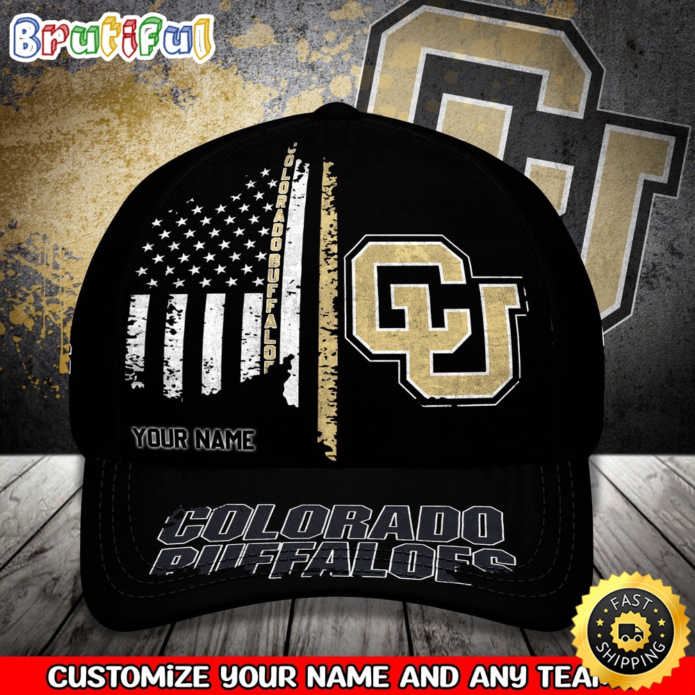 NCAA Colorado Buffaloes Baseball Cap Your Name Custom Baseball Cap NCAA Colorado Buffaloes Baseball Cap Your Name Custom Baseball Cap