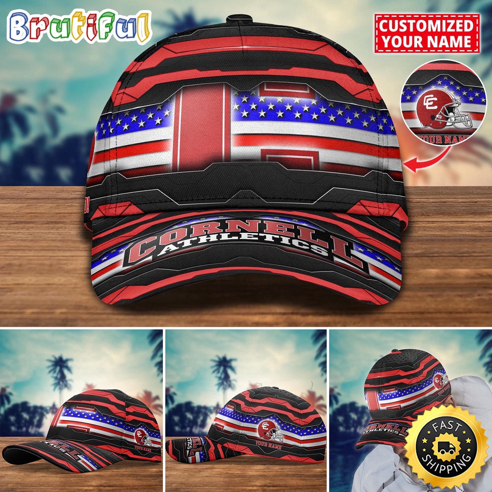 NCAA Cornell Big Red Baseball Cap Flag Custom Name Cap