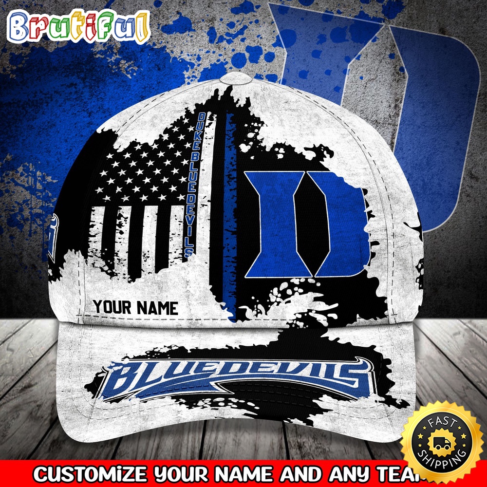 NCAA Duke Blue Devils Baseball Cap Your Name Custom Baseball Cap NCAA Duke Blue Devils Baseball Cap Your Name Custom Baseball Cap
