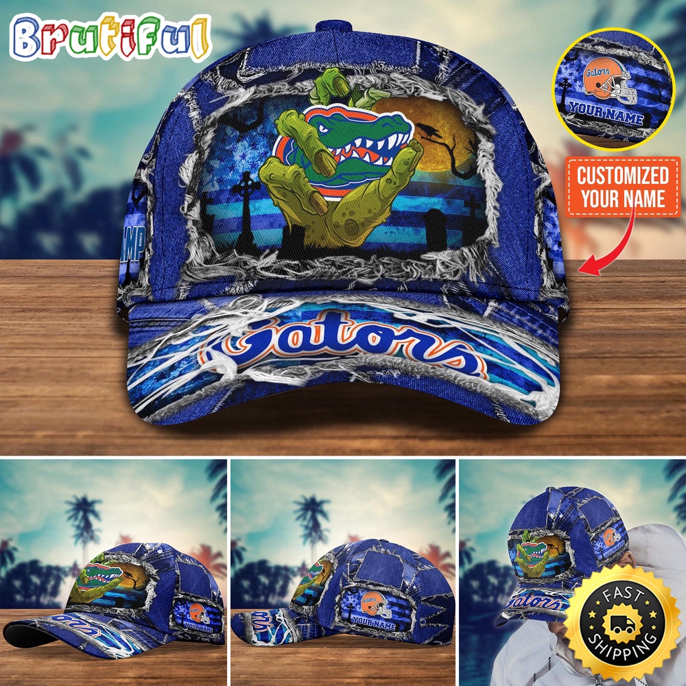 NCAA Florida Gators Baseball Cap Halloween Custom Name Cap NCAA Florida Gators Baseball Cap Halloween Custom Name Cap