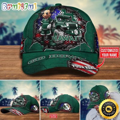 NCAA Hawaii Rainbow Warriors Baseball Cap Trending Customize Cap