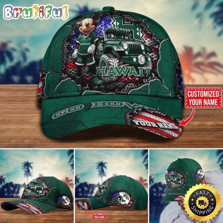 NCAA Hawaii Rainbow Warriors Baseball Cap Trending Customize Cap