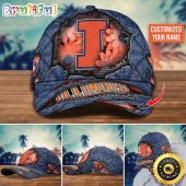NCAA Illinois Fighting Illini Baseball Cap Custom Cap Trending