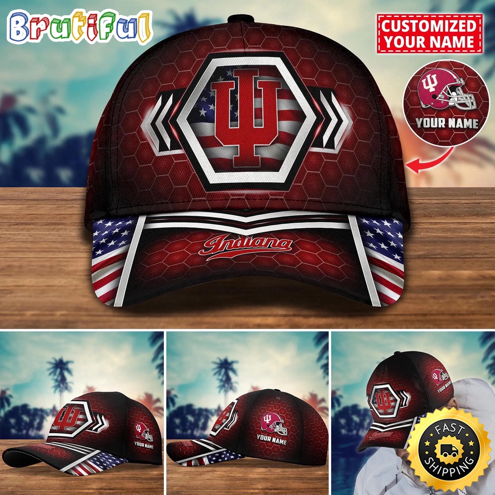 NCAA Indiana Hoosiers Baseball Cap Best Trending Custom Name Cap NCAA Indiana Hoosiers Baseball Cap Best Trending Custom Name Cap